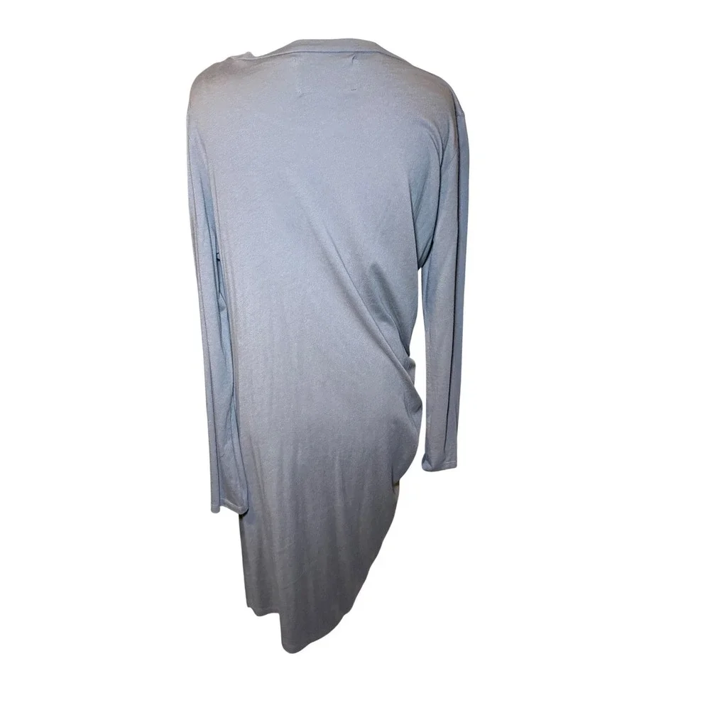 Brochu Walker Long Sleeve Draped Cotton Modal Jersey Midi Dress Light‎ Brown M